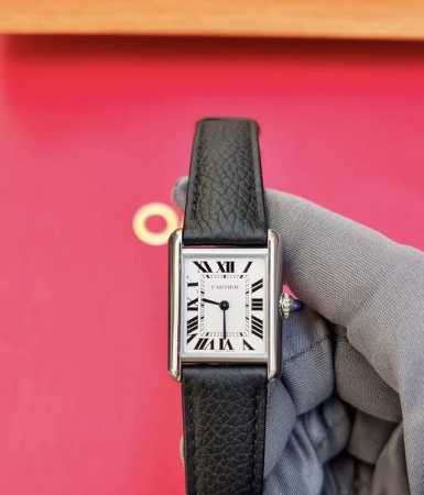 Cartier Tank Must watch Wsta0042, quartz movement, stainless steel, small size, - Click Image to Close