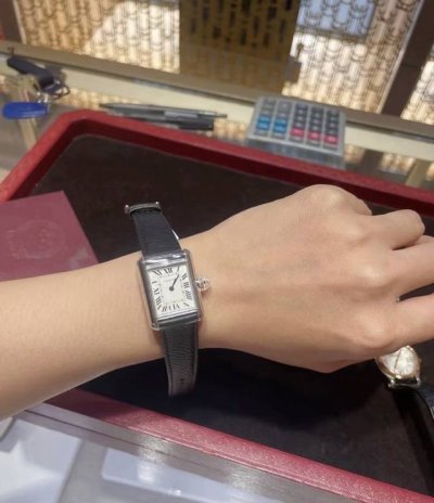 Cartier Tank series quartz movement small women's Swiss watch 29.5mm*22mm white