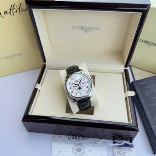 White Gold 700 Longines Master Collection Multi-Function Watch. The 3, 6, And 9