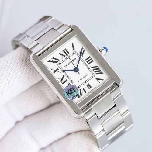 White case, gold band, diamonds, plus 50, steel band, plus another 50. Tw Facto