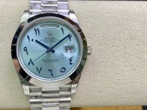 Rare BP Rolex Middle East Edition Ice Blue Dial Day/Date/Date Display with Middl