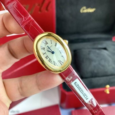 New model! 18K gold + American leather strap! The latest classic of the Cartier