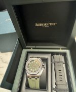 Ap Audemars Piguet Royal Oak Diver 15720 Avocado Green Octagonal Bezel #Ap #Aude