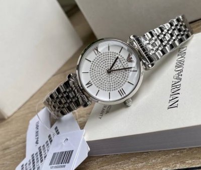 Armani Gypsophila women's watch, model AR1925, with a steel-colored dial diamet