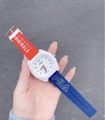 Fila genuine watch, quartz movement, silicone strap, white dial, unisex, stylis