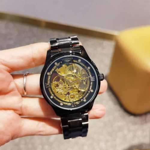 Stainless Steel Strap With Butterfly Buckle, Leather, Longines, Fully Automatic