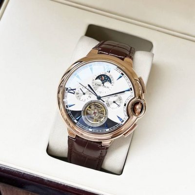 Platinum Elegant Temperament Classic Fashion Cartier-Cartier Men's Watch Fully A