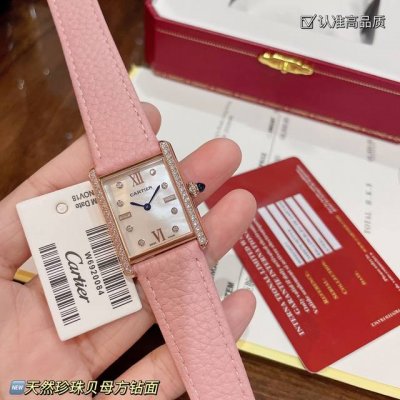 Actual shot of the New Cartier Tank Solo square watch. The new design defeats th