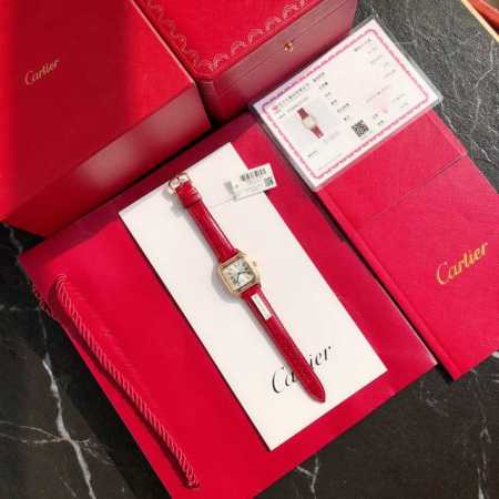 Cartier Santos Ultra-Thin Dumont Series Full Bezel Diamond Watch. Model: Wjsa001 - Click Image to Close