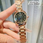 Rose gold diamond face Roman face Cartier-Cartier women's watch is young and go