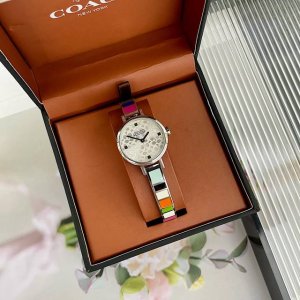 Coach quartz women's watch with three-dimensional dial, colorful bracelet style