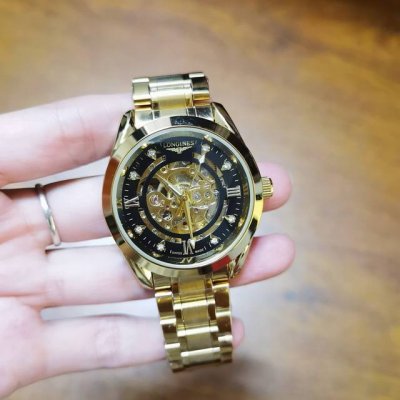 Steel: , Leather: , Longines-Longines elegant men's watch fully automatic mechan