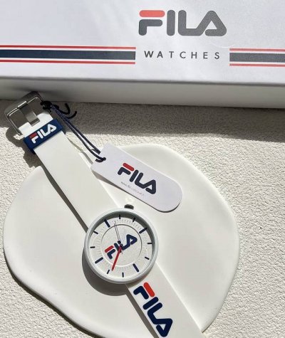 Fila Genuine Watch, Quartz Movement, Silicone Strap, White Dial, Unisex, Stylis