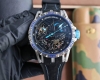 Roger automatic movement, case: 46mm, Sapphire Crystal Carbon titanium alloy, bl