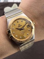 Constellation Series Gold Diamond Yellow Face Automatic Men's Watch 123.20.35.20