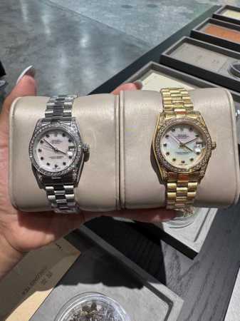 White gold Rolex Datejust series classic women's solid steel strap - original bu - Click Image to Close