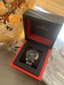 White and gold case Tissot 120 Chronograph with Luminous Quartz