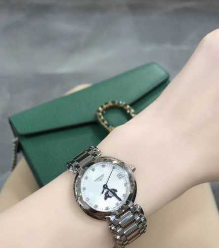 Longines Moon Phase Quartz Watch with Diamond Set, 30.5mm, Swiss Style, Mother-o