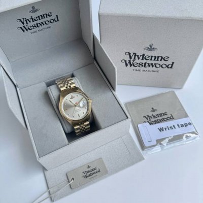 viviennewestwood Watch With Grey Dial, Quartz Movement, Stainless Steel Strap