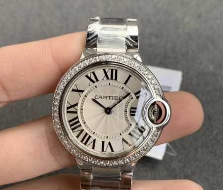 Cartier Blue Balloon Women's Watch with Diamond Bezel 33mm Very beautiful diamon - Click Image to Close