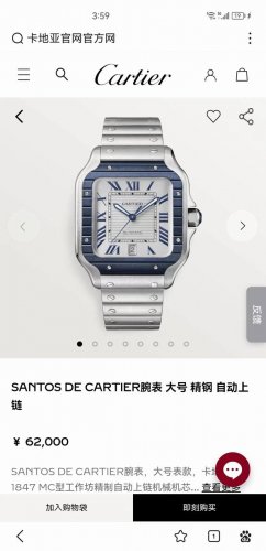 Cartier Santos-Dumont stainless steel automatic men's watch, large size DDD. Th
