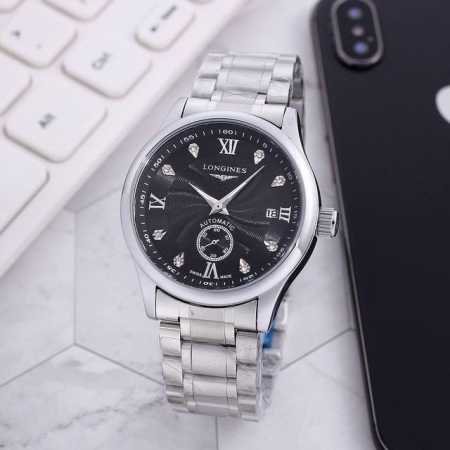 stainless steel strap with butterfly buckle white: , gold, all black: 96, Longin - Click Image to Close