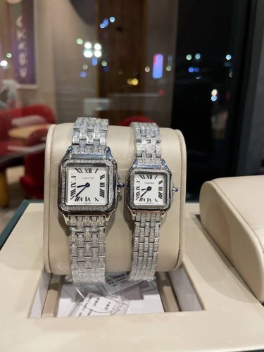White Full Diamonds Gold Rose Full Diamonds 680 Cartier Panther New Version Full