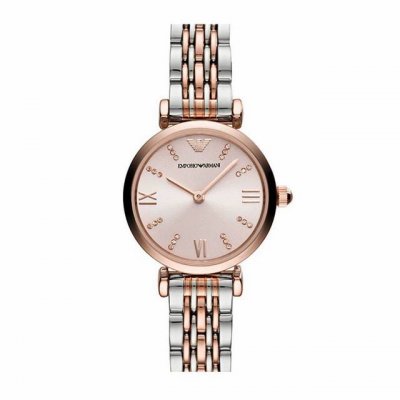 Armani Winter Hit, Rose Gold Pink Dial. Steel Strap Women's Watch. Model Ar11223