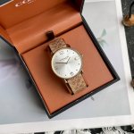 Coach Elliot Series Sunlight Large Dial Quartz Leather Watch For Women. Simple A