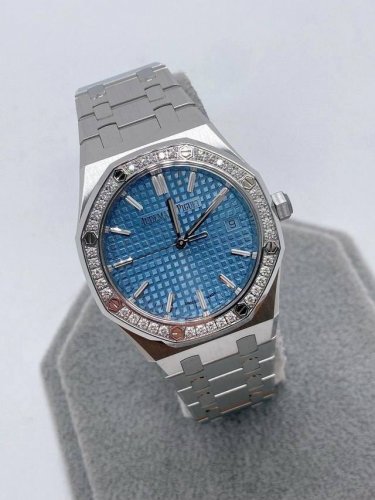 Latest Ice Blue 34Mm Steel King Women's Genuine Diamond Audemars Piguet Royal Oa