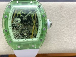 Rm Richard Mille Panda Eating Golden Bamboo Clear Crystal RM26-01 Tourbillon Wat