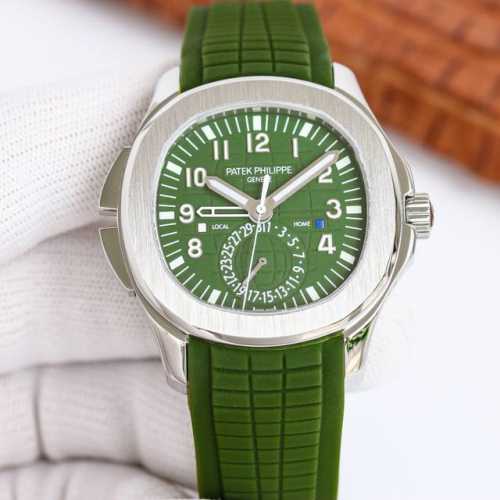 The Patek Philippe Aquanaut 5164A-001 watch features a modern, international du