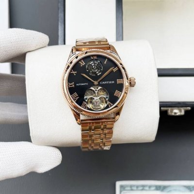 Leather Steel 770 Cartier-Cartier Boutique Men's Watch Noble And Gentlemanly Sty