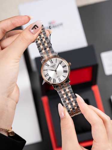 Platinum 360 Tissot T122 latest quartz ultra-thin couple watch, from the corner
