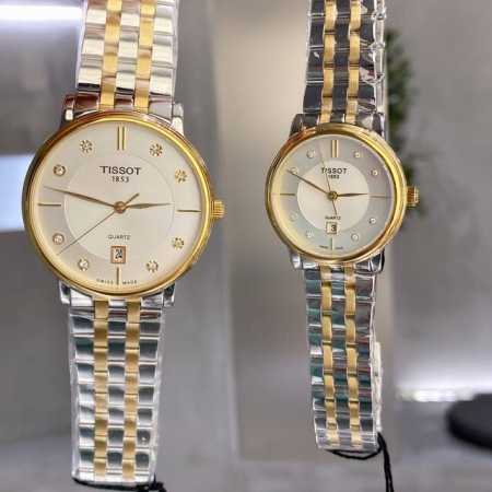 Silver and gold + 20 steel strap + 20 Tissot T122 Carson Zhen I series couple's - Click Image to Close