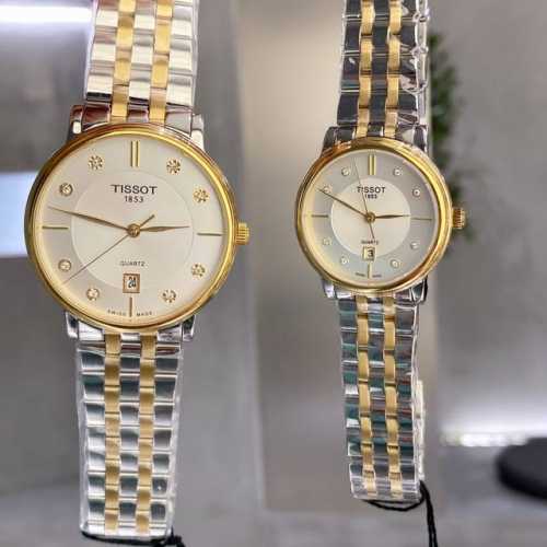 Silver and gold + 20 steel strap + 20 Tissot T122 Carson Zhen I series couple's