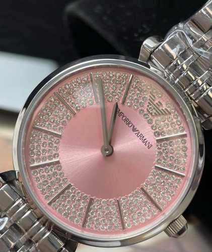 The Armani Starry Sky watch shines brilliantly under the light.##The watch truly