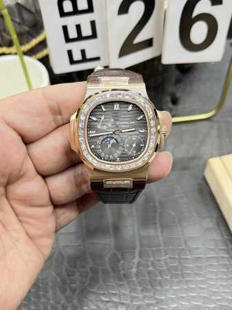 Ppf Patek Philippe V3 Edition Nautilus President 5712 Rose Gold Diamond Bezel Ed - Click Image to Close