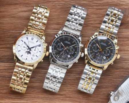 Gold + 20 Steel Bracelet 20 Men's Favorite Multi-Function Watch Latest Rolex Bes - Click Image to Close