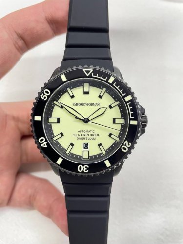 Dark Night Edge Deep Sea Dive Ar60085 Armani 42.5mm Luminous Mechanical Diving W
