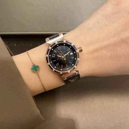 Lv Louis Vuitton Three-Hand Women's Ultra-Popular Model With Sapphire Crystal, I - Click Image to Close