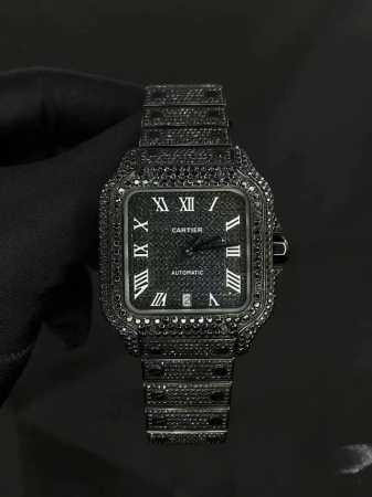 Cartier, Santos Black Knight, available in both genuine diamond and regular dia - Click Image to Close