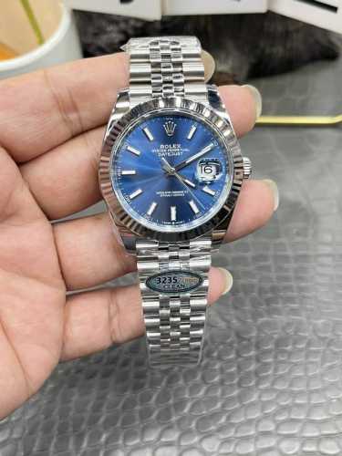 C Rolex Datejust Series 41Mm Blue Datejust Shanghai 3235 Modified Dandong Fully