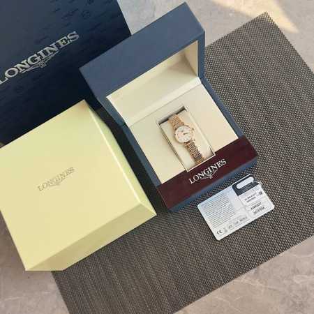 With Warranty Card, Golden Mother-Of-Pearl Dial, Ultra-Thin Longines Jia Lan Ser - Click Image to Close