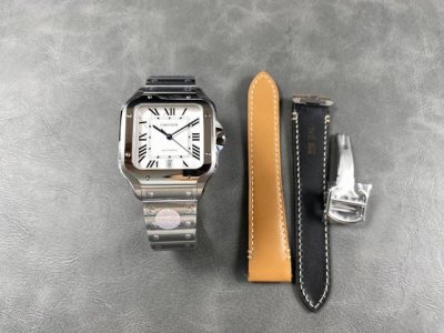 J12 Factory P, I.E., Bv Men's Large - Cartier Santos Case: 316 Material Dial: Lu