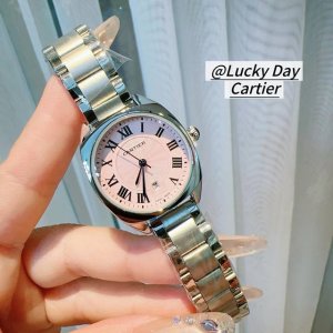 Rose gold diamond face Roman face Cartier-Cartier women's watch is young and go