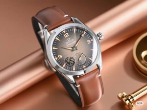 features the same 38mm stainless steel case as the Seamaster Aqua Terra, with a